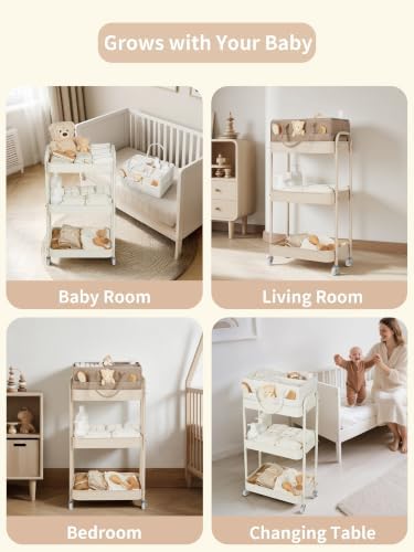 Fortella Baby Diaper Caddy, 3 Tier Rolling Cart - Image 6
