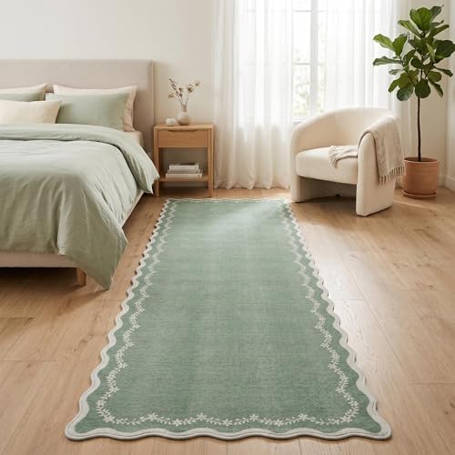 GarveeHome 2.5x10 Scalloped Washable Runner Rug Long Hallway Kitchen Rug - Image 4