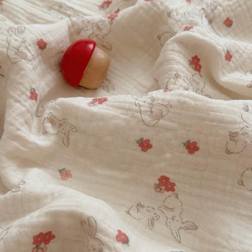 BuLuTu Cotton Kids Pillowcase Standard 20"x26", Flower & Rabbit Pattern - Image 3