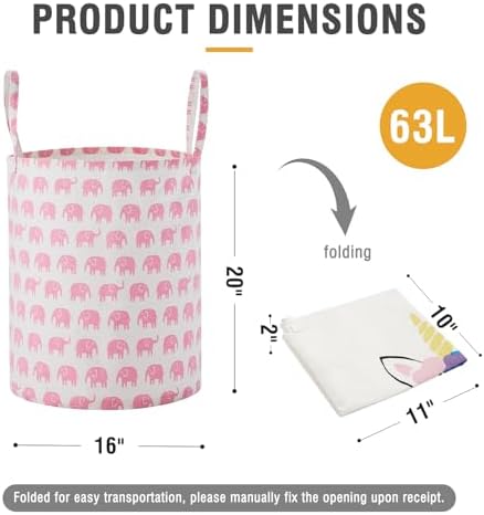Baby Laundry Basket Nursery Hamper - Image 4