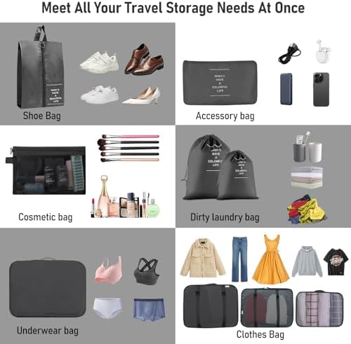 Packing Cubes for Travel 10 Set Luggage Organizer Bags - Image 4