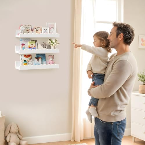 3-Pack Scalloped Shelves, Nursery Shelves, Floating Book Shelves - Image 2