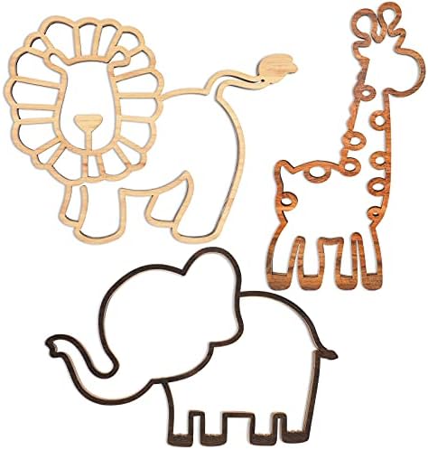 Yulejo 3 Pieces Nursery Wall Decor Jungle Theme Nursery Decoration Wooden by Yulejo