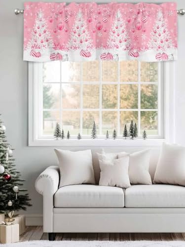 Vandarllin Pink Christmas Valance Curtains - Image 4