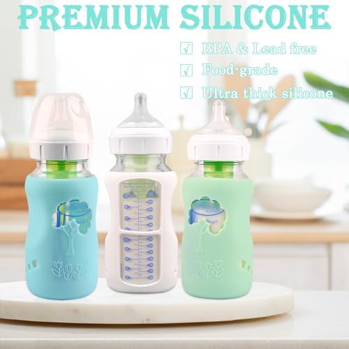 3 Pack Silicone Sleeves for Dr. Brown's Wide-Neck Glass Baby Bottles 9 oz - Image 5