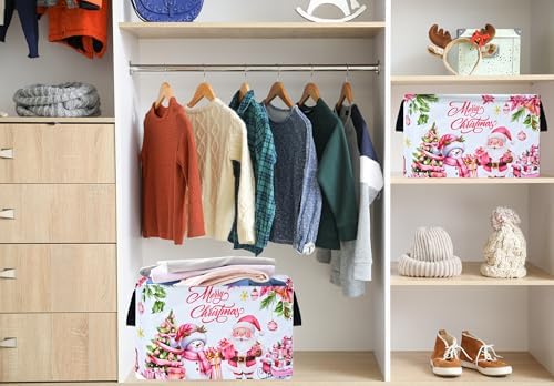Christmas Basket Box Hamper Storage Basket Collapsible Organizer Bin Gift Shelf - Image 6