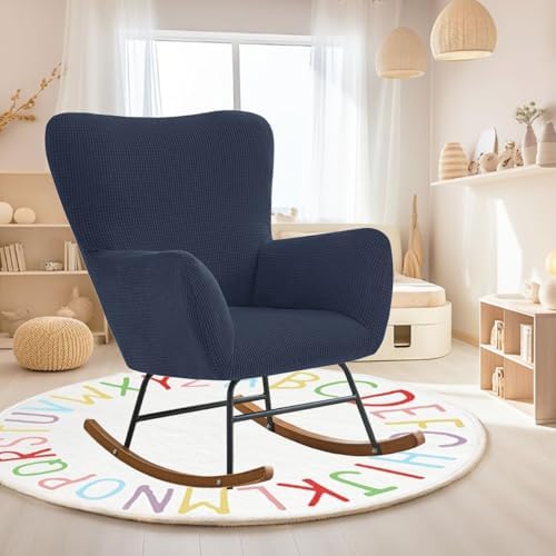 Levoberg Nursery Rocking Chair Cover Stretch Rocker Glider Chairs Cover - Image 2