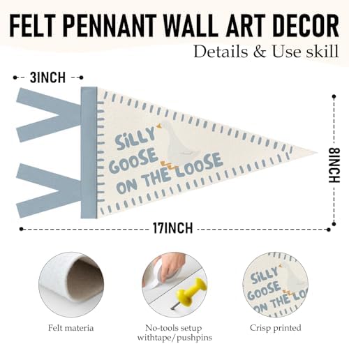 Silly Goose On the Loose Felt Pennant Playroom Banner Wall Decor - Image 6