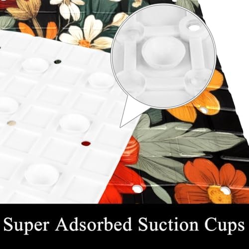 Shower Mat Non Slip, Abstract Colorful Flower Anti Slip Bath Mat - Image 3