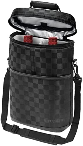 opux 2 Bottle Wine Carrier Tote, Insulated Leakproof Wine Cooler Bag, Wine by OPUX