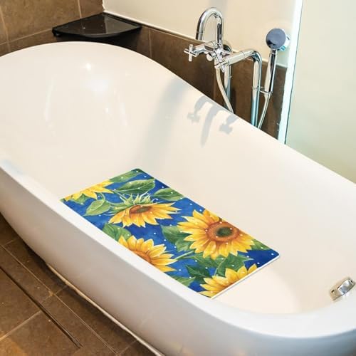 Bathtub Mat Non Slip 26.8x15.1 Inch, Sunflowers Shower Mat - Image 5