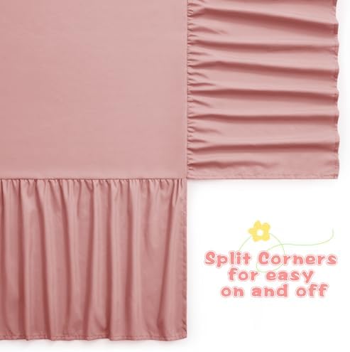 SiinvdaBZX Pink Crib Skirt Dust Ruffle, Microfiber Crib Bed Skirt - Image 6
