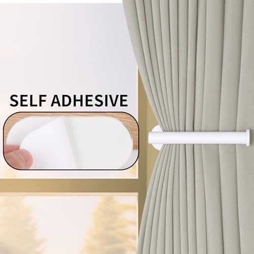 Groleca Adhesive Curtain Holdbacks, Curtain Tiebacks, 4 Pack - Image 3