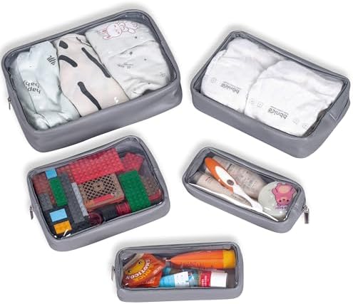 Remobia Hicol TSA Approved 5-Piece Diaper Bag Organizer Pouch Set Clear - Image 5