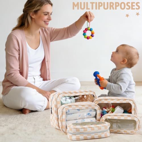 YOPCDJ 5PCS Diaper Bag Organizer Pouch Set, TSA Approved Toiletry Bag，Clear - Image 2