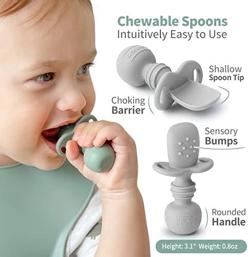 SAMiGO Silicone Baby Spoons Self Feeding 6+ Months - Image 2