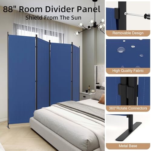 Partition Room Divider 4 Panel Portable Wall - Image 3