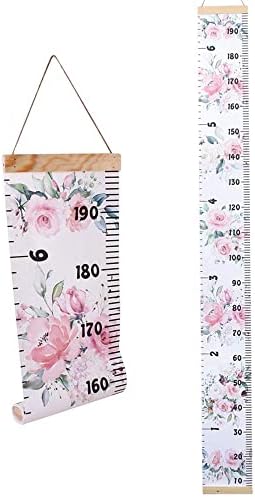 Kids Growth Chart, Wood Frame Fabric Canvas Height Measurement Ruler from Baby by MinoMia