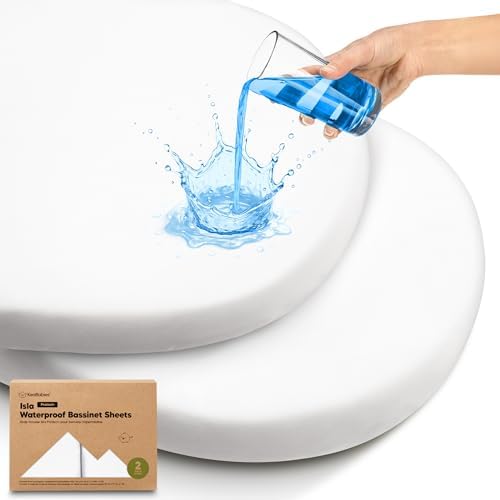 2pk Waterproof Bassinet Sheets Boy, 33x17 Mattress Cover by KeaBabies