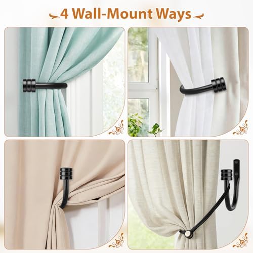 TONIAL Curtain Holdbacks, Calssic Cap Finials - Image 4