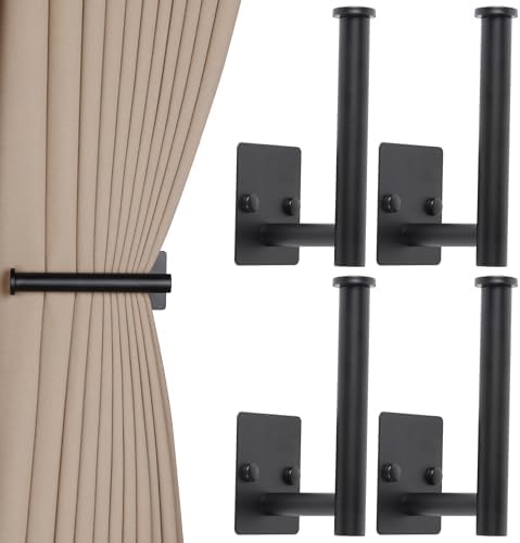 4 Pack No Drill Curtain Holdbacks Adhesive Curtain Tiebacks by OCIOLI