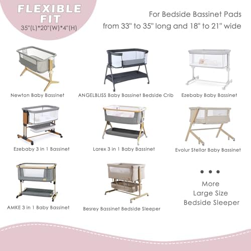 4 Pack Bedside Bassinet Sheets - Image 4