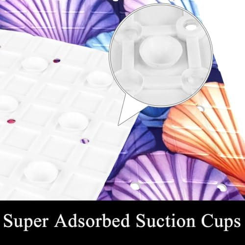 Bathtub Mat Non Slip 26.8x15.1 Inch, Rainbow Shells Shower Mat - Image 3