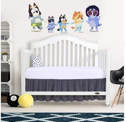 Crib Bed Skirt 28” x 52” with 14” Drop – Split Corners Dust Ruffle, Microfiber - Image 4