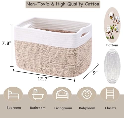 4 Pack Storage Baskets for Organizing Woven Baskets for Shelves - Image 4
