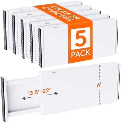Lifewit 6" Tall Upgrade Drawer Dividers, Adjustable Deep Drawer Organizer by Lifewit