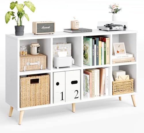 8-Cube Bookshelf 2 Tier Modern Bookcase by Flrrtenv