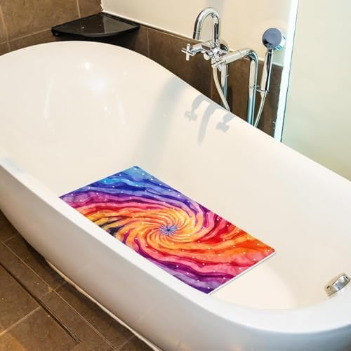 Shower Mat Non Slip, Spiral Tie Dye Anti Slip Bath Mat - Image 5