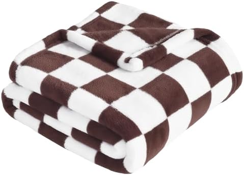 Yurhap Checkered Baby Blanket Fleece Baby Blankets Neutral by Yurhap