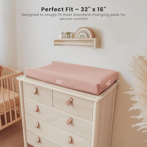 Konssy 2 Pack Muslin Changing Pad Covers - Image 4