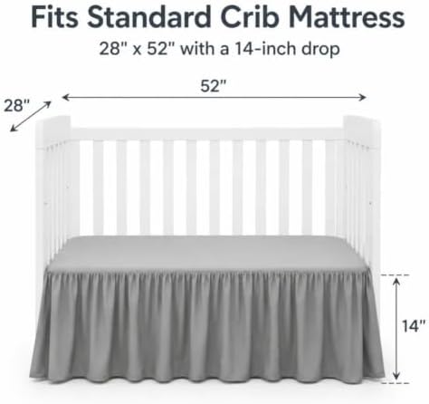 Crib Skirt Dust Ruffle 14" Drop - Image 2
