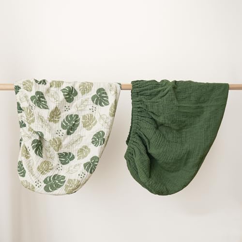 Konssy 100% Cotton Muslin Changing Pad Cover 2 Pack - Image 6