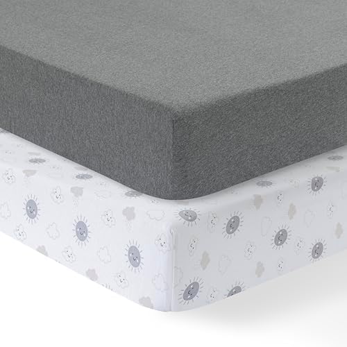 Dreamology Cotton Crib Sheets, 2 Pack, Standard Crib Sheets by DREAMOLOGY