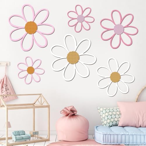 Thyle 6 Pcs Daisy Wall Decor Wooden Flower - Image 6
