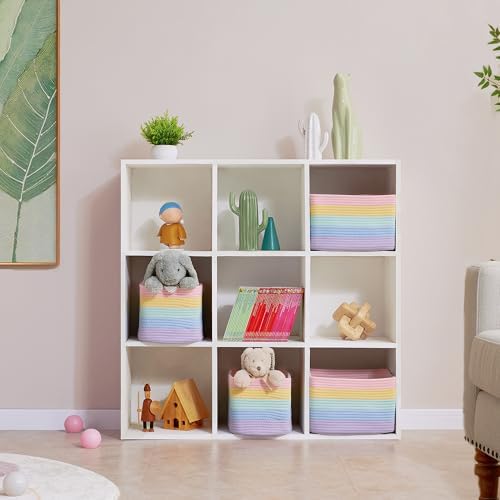 Rainbow Rope Basket for Shelves Storage Bins for Toys 4 Pack - Image 2