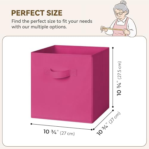 GRANNY SAYS 11 Inch Cube Storage Bin, Cube Organizer Bins, Rose Red - Image 2