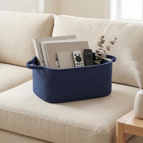 Large Blue Storage Basket, 16.5" x 12.5" x 7" Big Gift Basket Empty, - Image 6