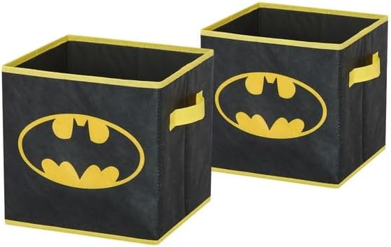 Batman Kids Storage Cubes, 2 Pack Foldable Fabric Bins by IdeaNuovaCharacterShop