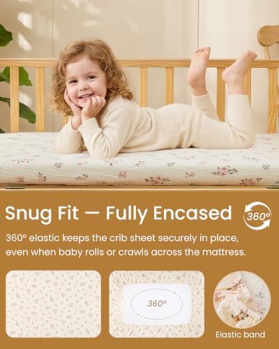 Muslin Crib Sheets for Boy Girl - Image 3