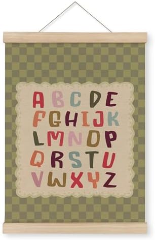 MAQIKA Vintage Alphabet Classroom Poster Framed by MAQIKA