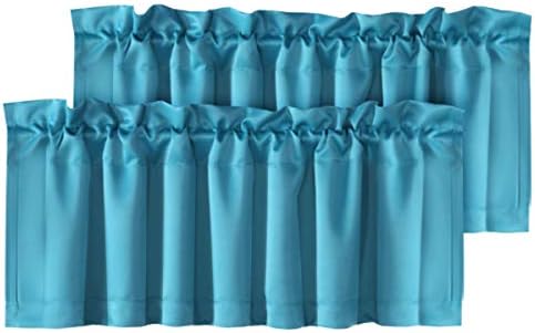 H.VERSAILTEX Blackout Valances for Windows, Turquoise Blue by HVERSAILTEX