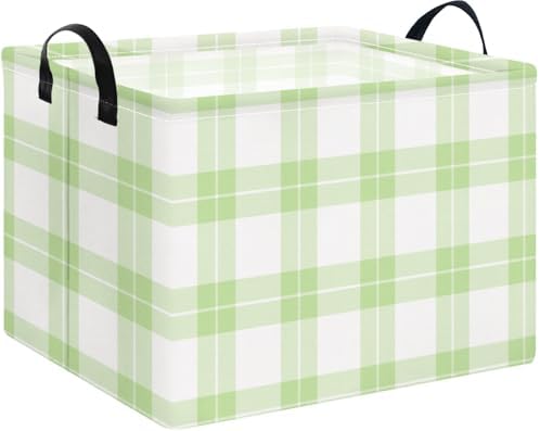 AppleGreen Grid Rectangular Storage Basket Empty, Storage Bin by NTAOHAMPER