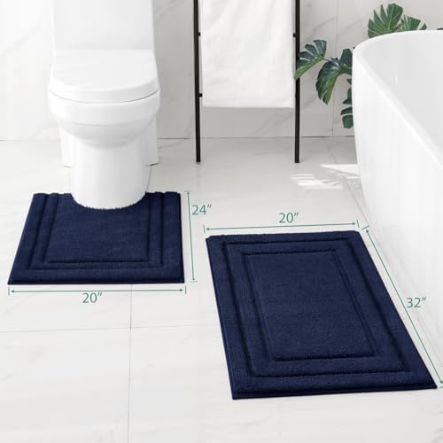 HOMEIDEAS Bathroom Rugs Sets 2 Piece, Super Soft and Absorbent Non Slip - Image 2