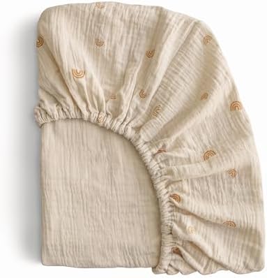 mushie Extra Soft Muslin Fitted Crib Sheet | 192 Thread Count | 28"x 52" by mushie