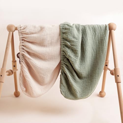 Konssy 100% Cotton Muslin Changing Pad Cover 2 Pack - Image 6