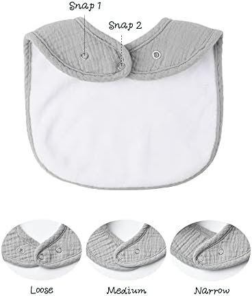 Konssy 8-Pack Muslin Baby Bibs, Adjustable Fit - Image 2